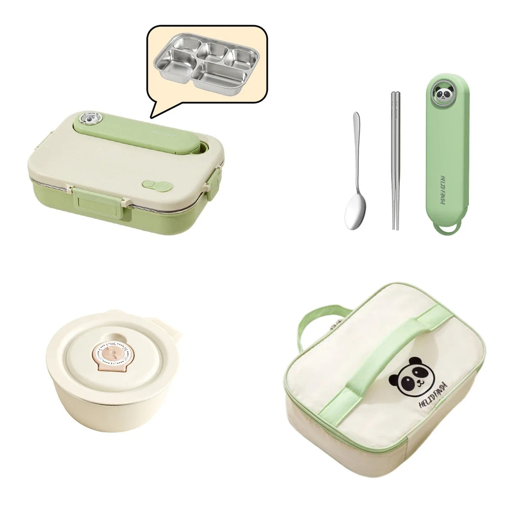 WORTHBUY Eco-Friendly Stainless Steel Bento Box - Microwave Safe