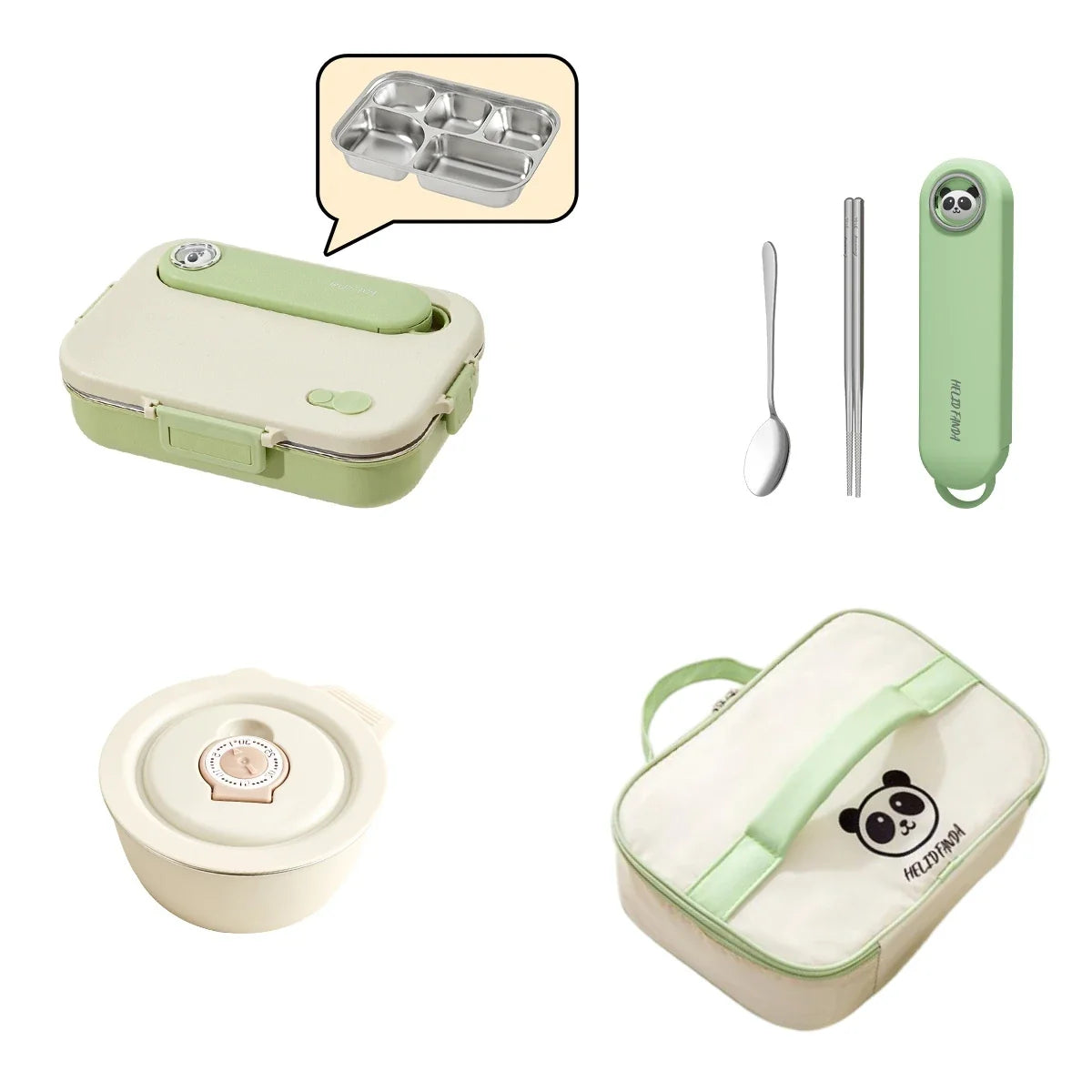 WORTHBUY Eco-Friendly Stainless Steel Bento Box - Microwave Safe
