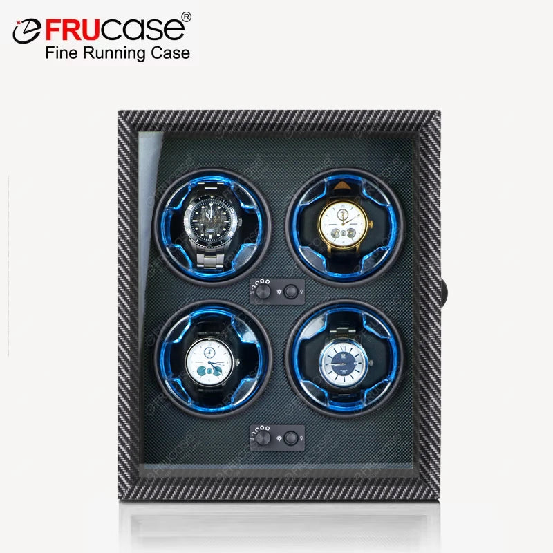 FRUCASE Luxury Wooden Watch Winder for 4 Automatic Watches
