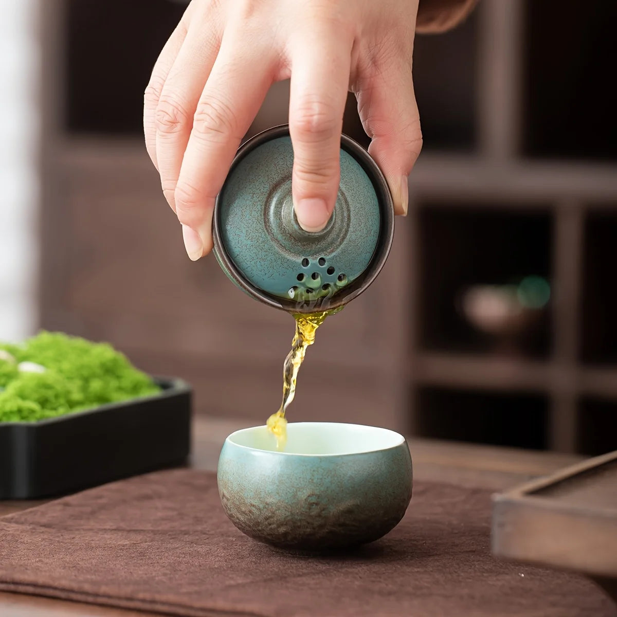 Portable Camping Tea Set - Unbreakable Ceramic Cup with Travel Case