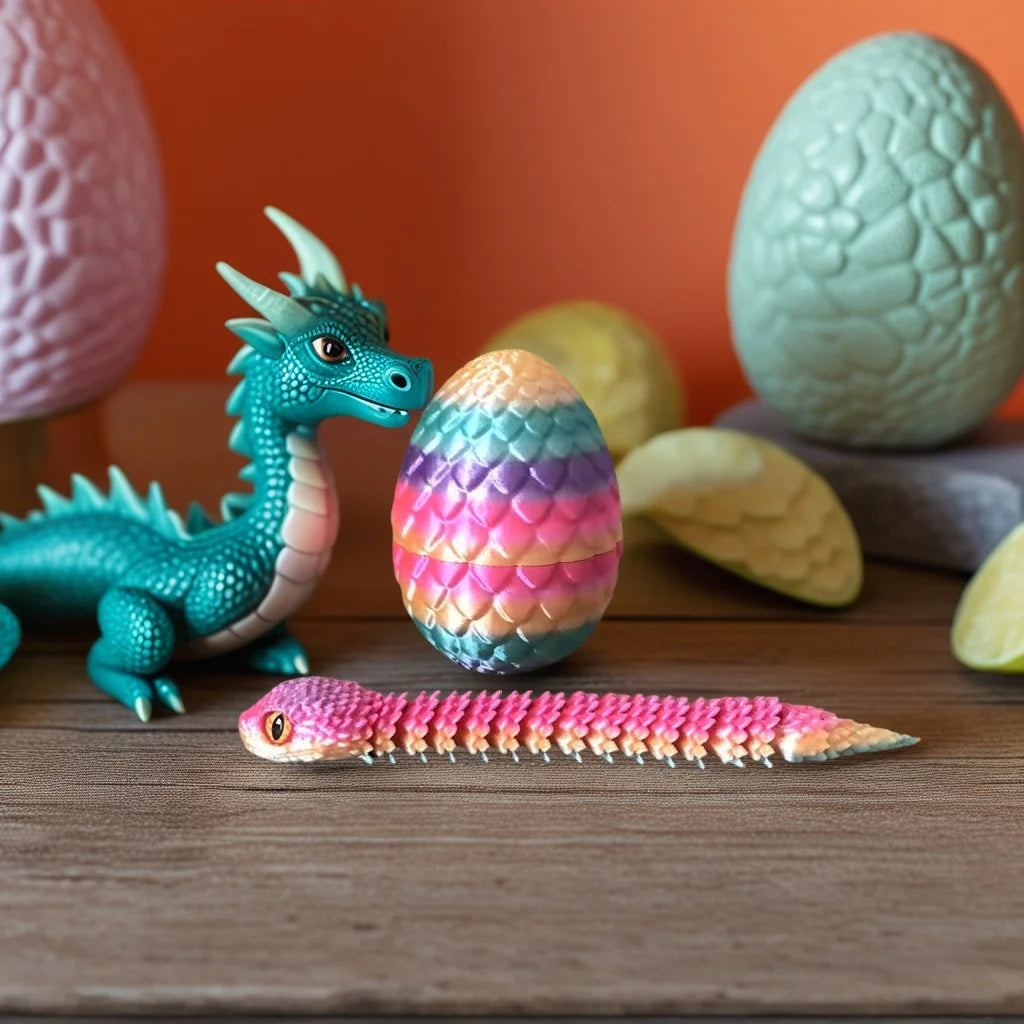 3D Printed Snake Egg Figurine - Unique Anime Desk Decor