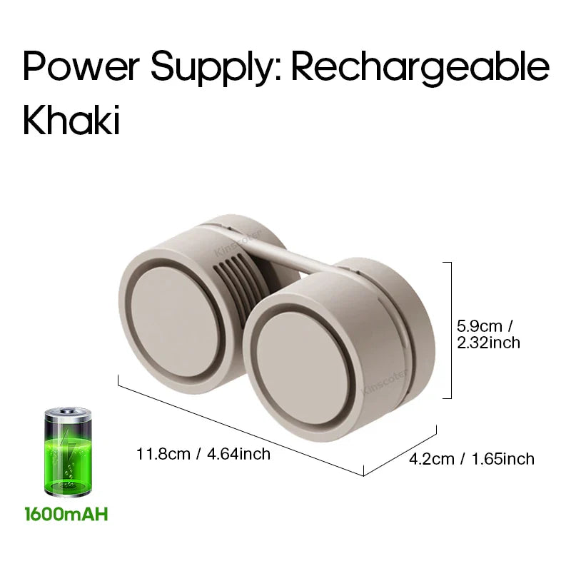 Rechargeable Bladeless Neck Fan - Portable Hands-Free Cooling