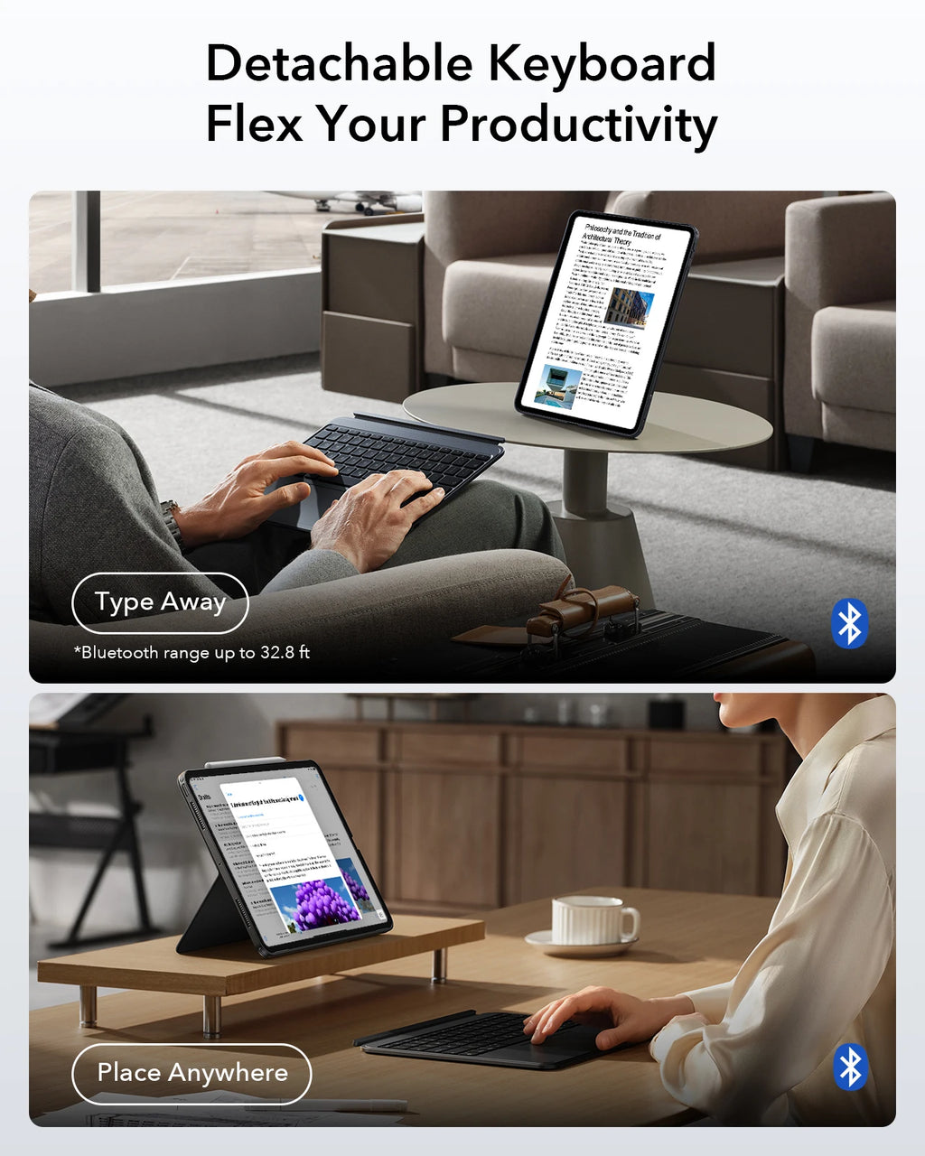 ESR Shift Keyboard Case for iPad Pro & Air - Ergonomic & Detachable
