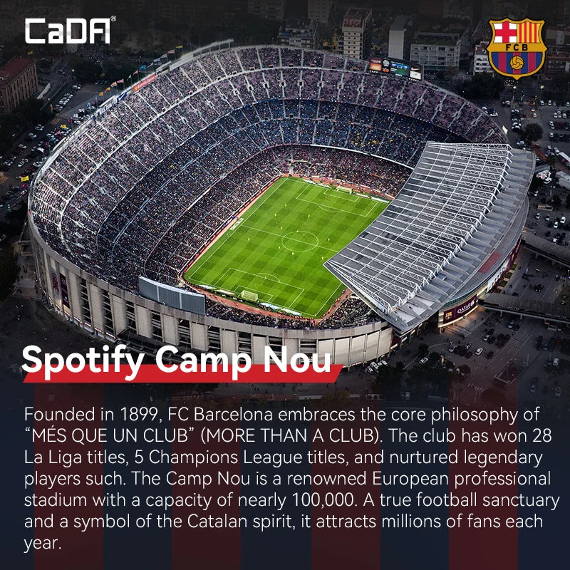 CaDA Camp Nou Stadium Building Block Set - 728 Pieces for Fans