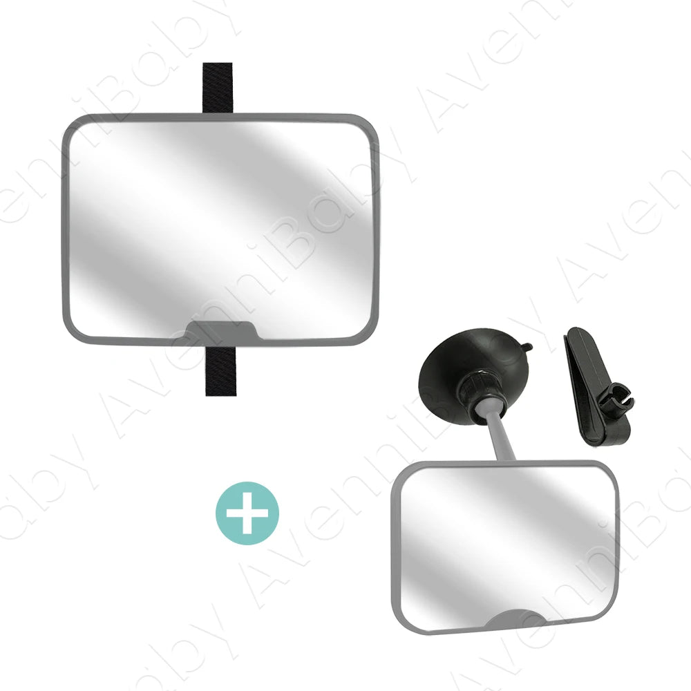 2PC Baby Car Mirror Set - 360° Rotatable Shatterproof View