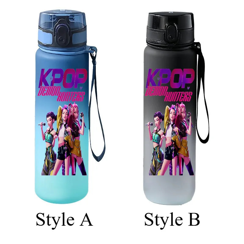 650ml Gradient Frosted Sports Water Bottle with Leak-Proof Lid