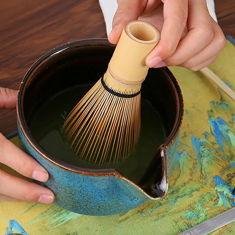 Japanese Matcha Tea Set - 7 or 4 Piece Bamboo Whisk & Bowl