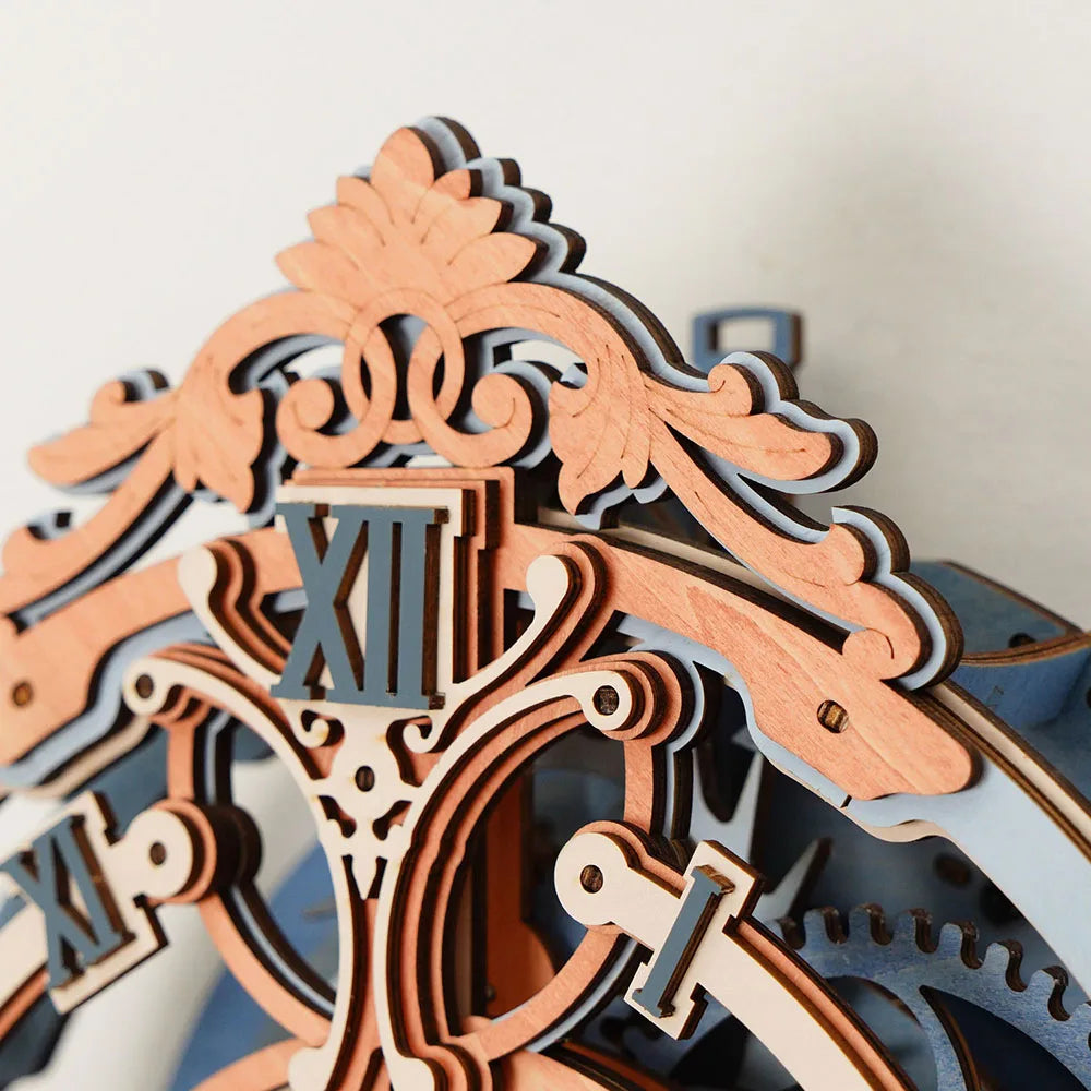 Robotime 3D Wooden Puzzle Wall Clock - Engaging DIY Gift