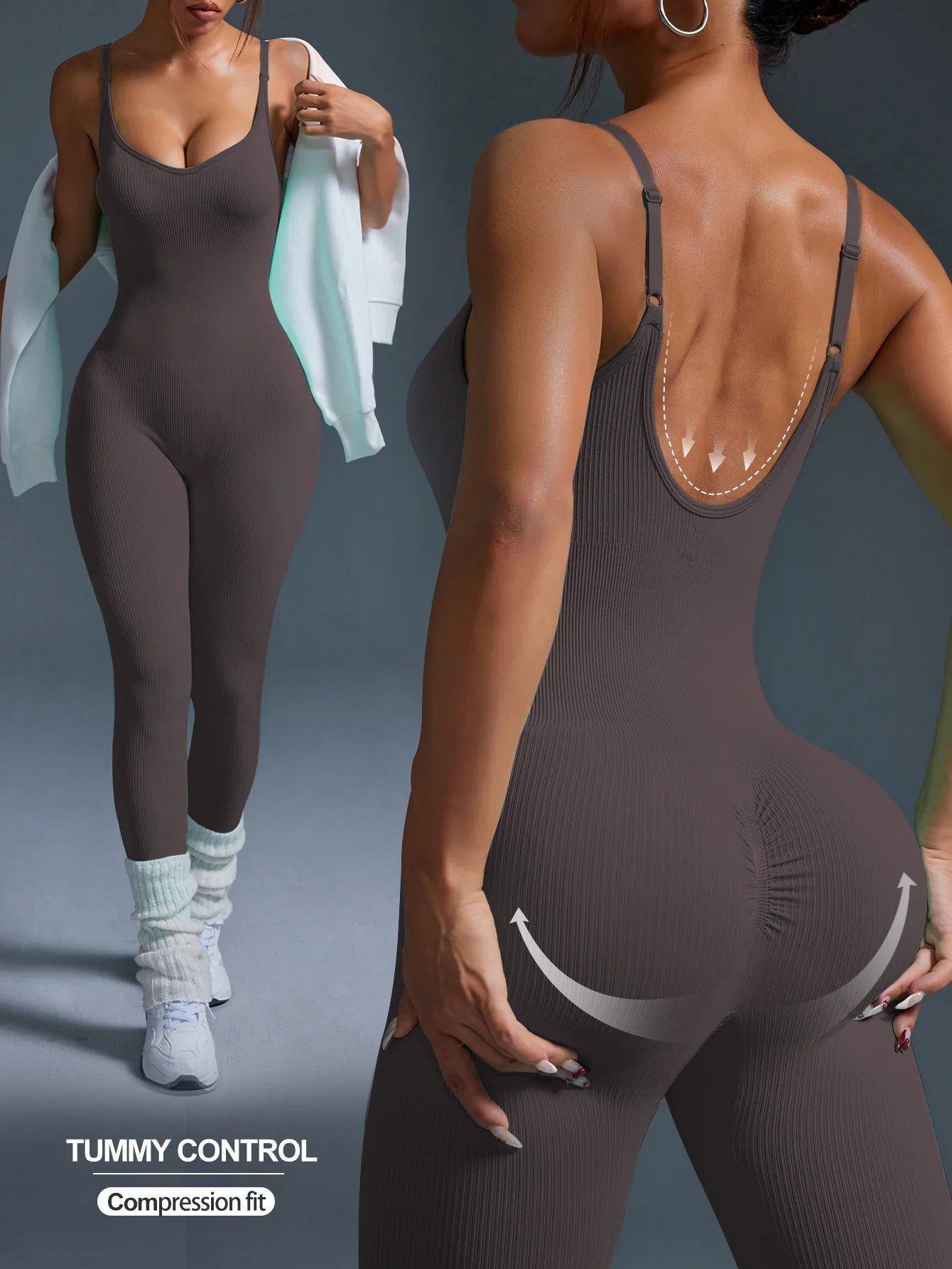 STOUREG Seamless Yoga Jumpsuit - Sexy Bodycon Fit for Active Women
