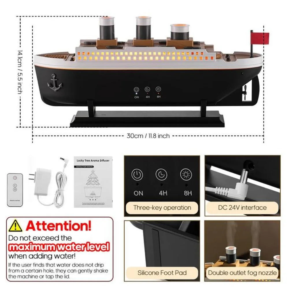 Titanic Ship Model Humidifier & Aroma Diffuser with Remote Control
