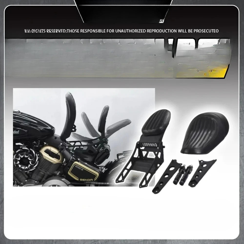Benda Napoleon 450/500 Motorcycle Dual Seat - Compact Folding Design