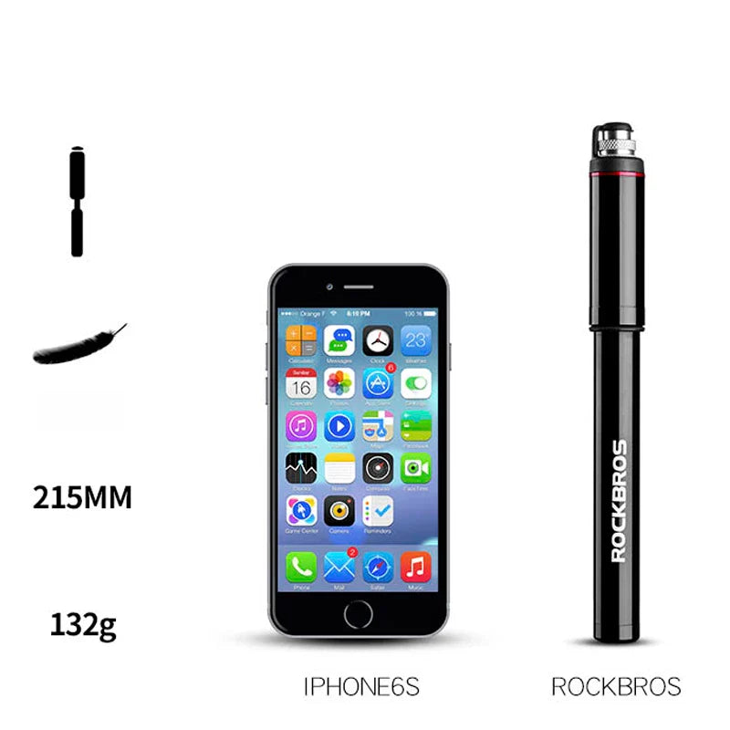 ROCKBROS Mini Bike Pump - High Pressure, 150PSI, Lightweight