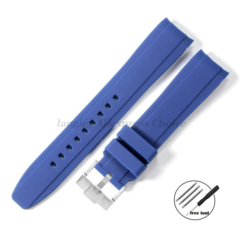 Versatile 20mm & 22mm Soft Rubber Watchband for Most Traditional Watches