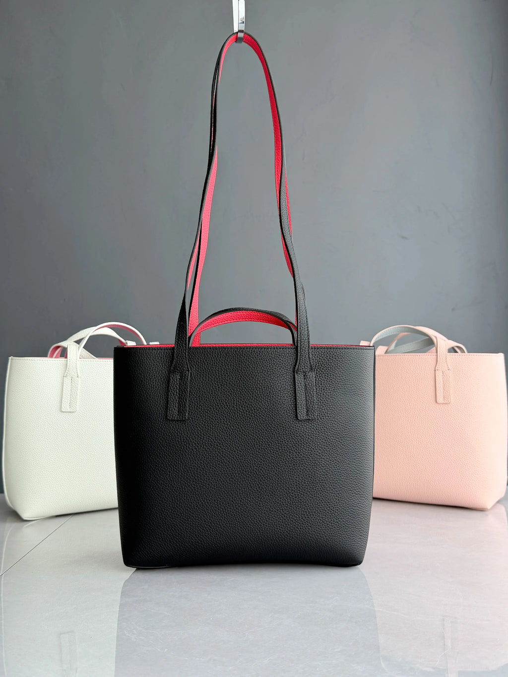 Premium Cowhide Leather Reversible Handbag - Versatile & Durable