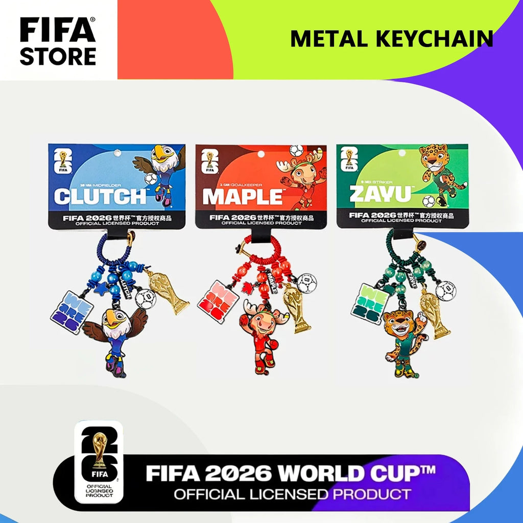 FIFA 2026 World Cup Mascot & Trophy Keychain Charm for Fans