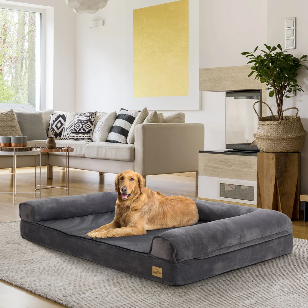 XXL Calming Dog Bed - Orthopedic Memory Foam & Waterproof Cover