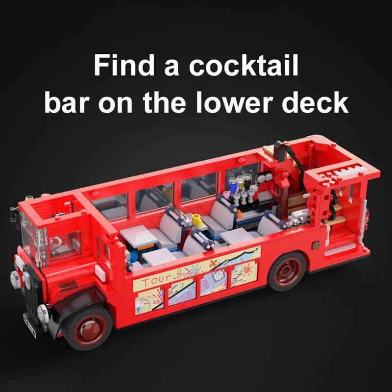 Cada London Double Deck Bus Building Blocks - Creative Playset for Kids