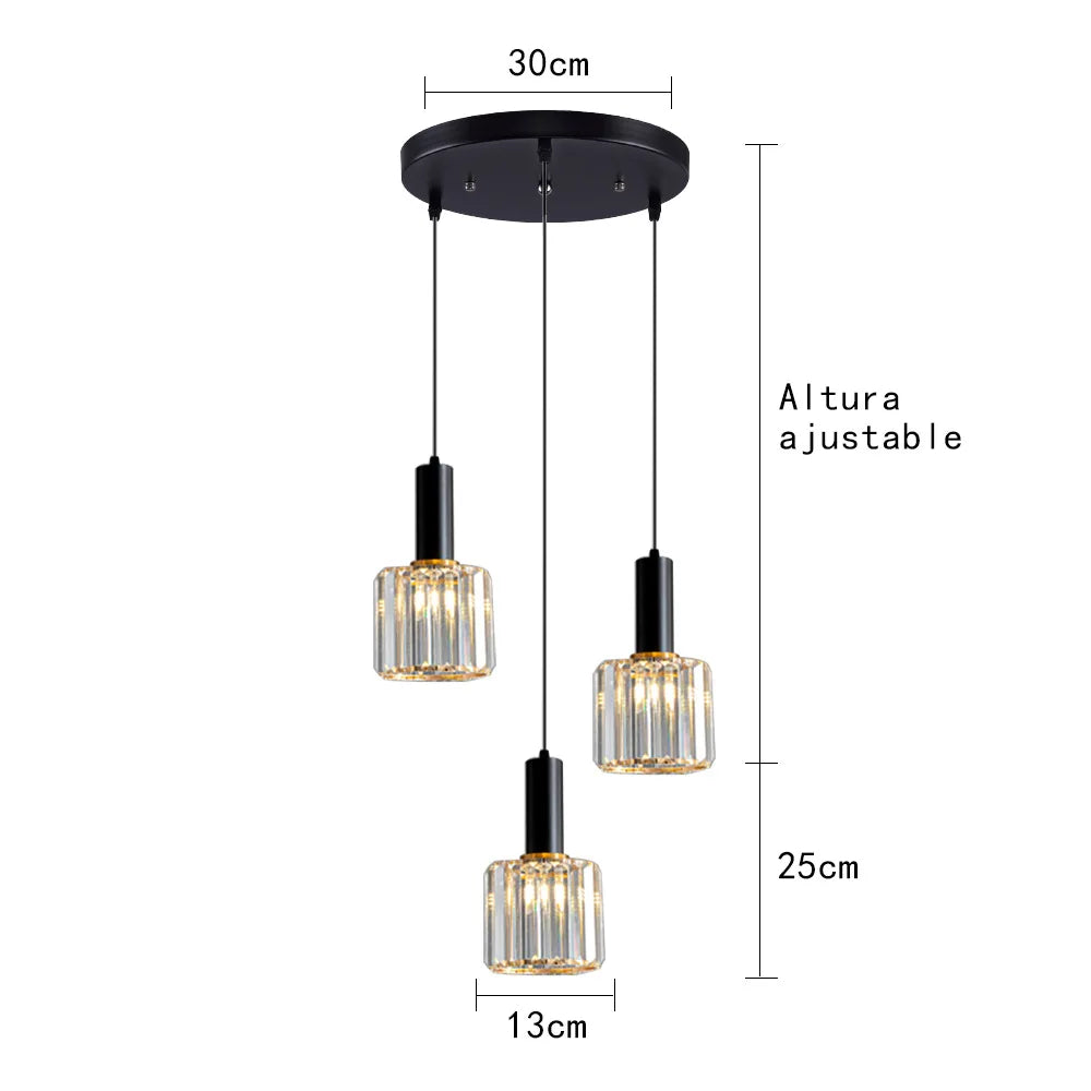 Elegant Crystal LED Pendant Light - Modern Chandelier for Any Space