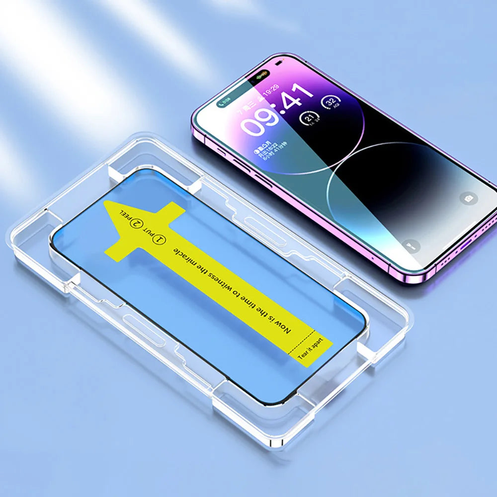 Oleophobic Coating Tempered Glass Screen Protector for iPhone 13-16
