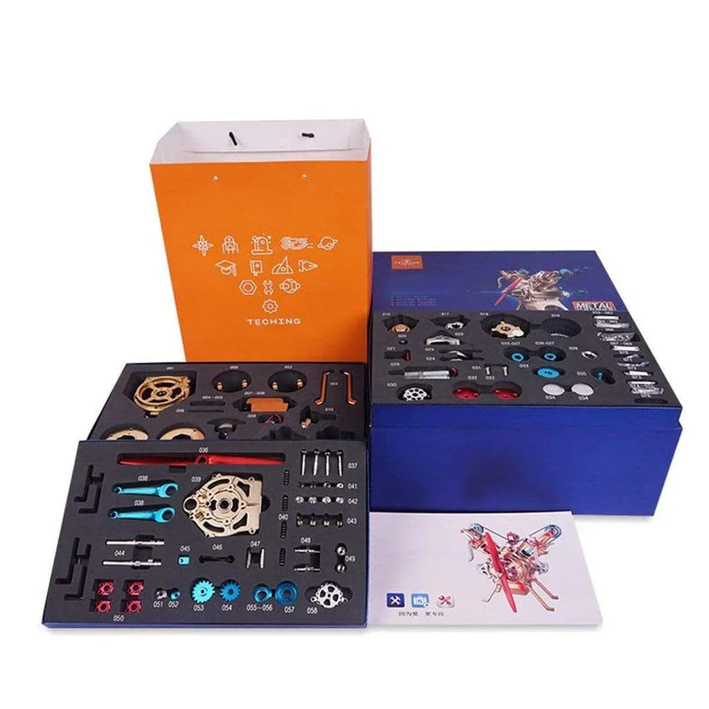 All-Metal DIY V2 Double-Cylinder Engine Model Kit - STEM Learning Toy
