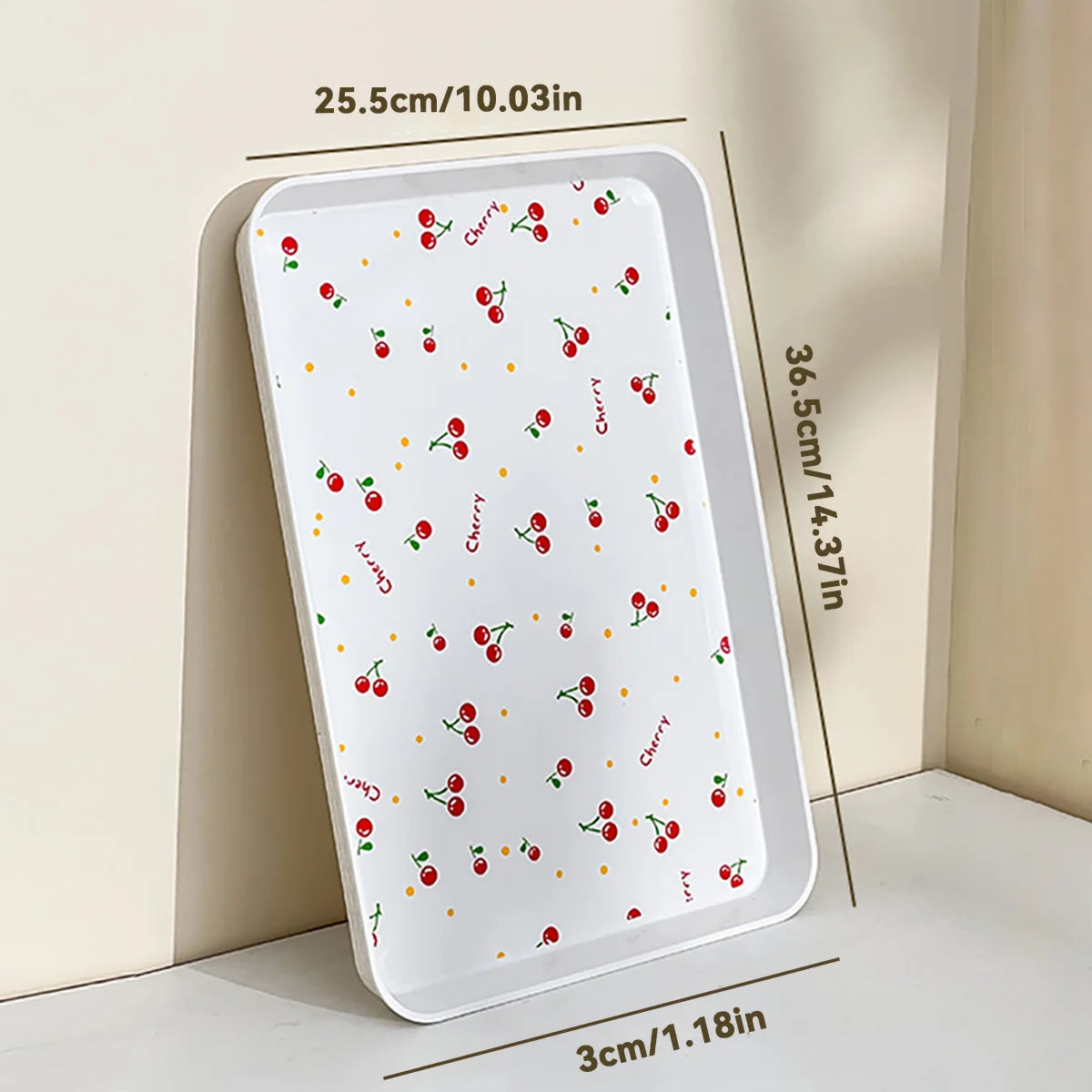 Cherry Pattern Decorative Serving Tray for Home & Kitchen