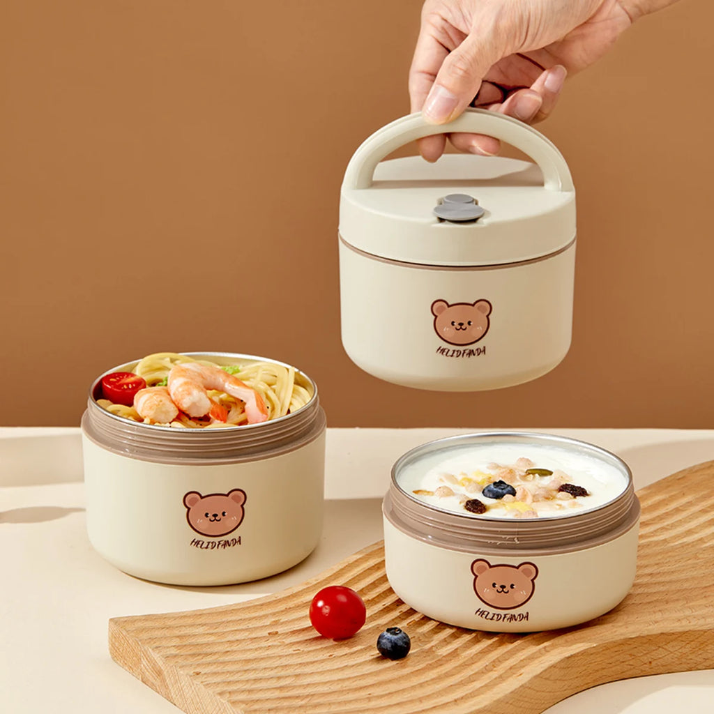 Double-Layer Insulated Stainless Steel Kids Bento Lunch Box