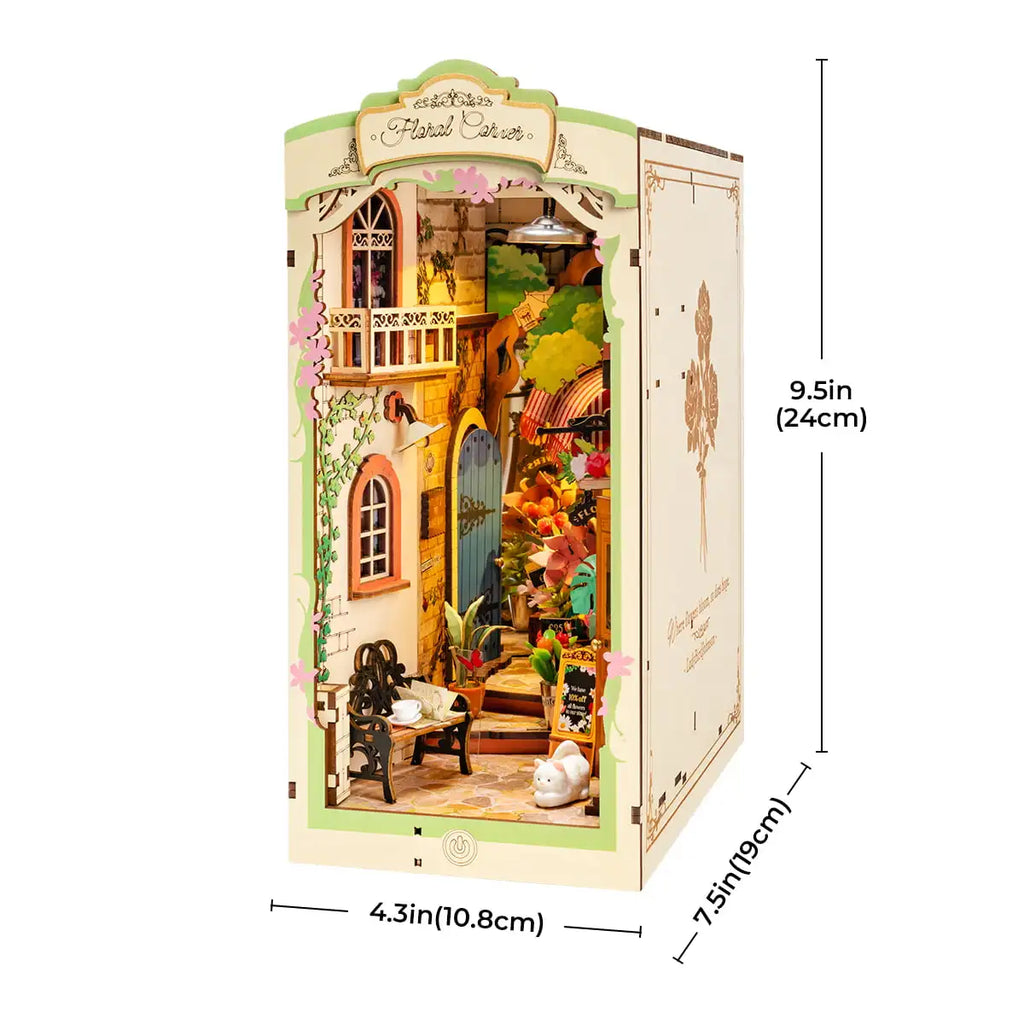 Robotime Rolife Floral Corner Book Nook - DIY 3D Wooden Model