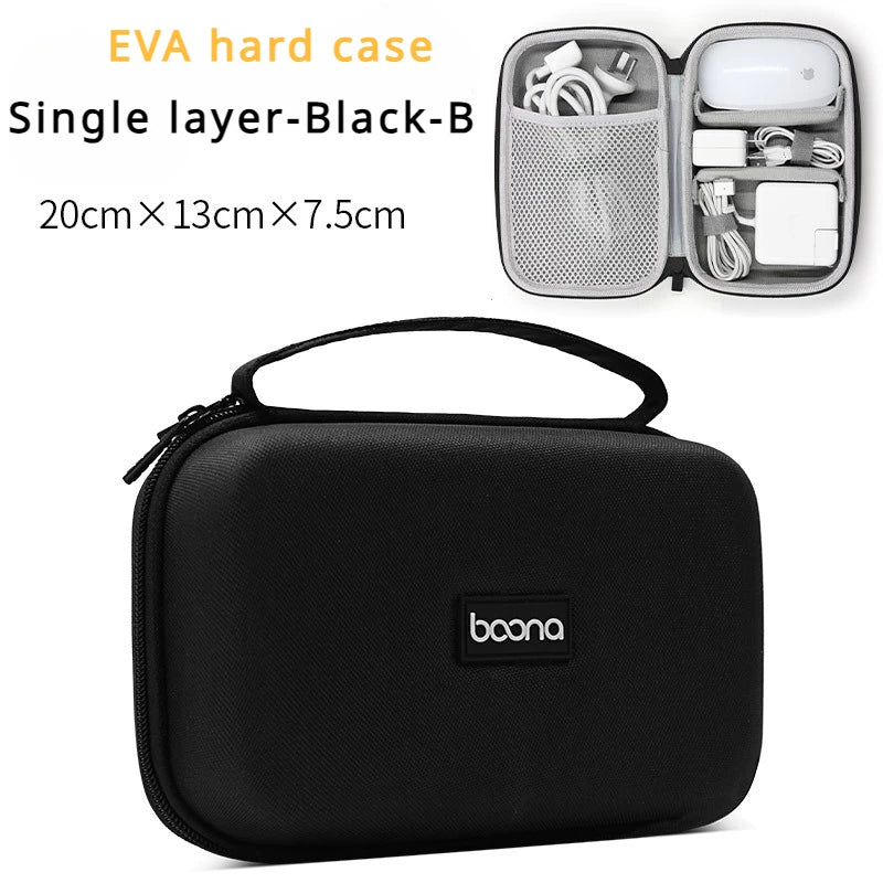 Hard Shell Digital Storage Bag for Travel Power Bank & Cables