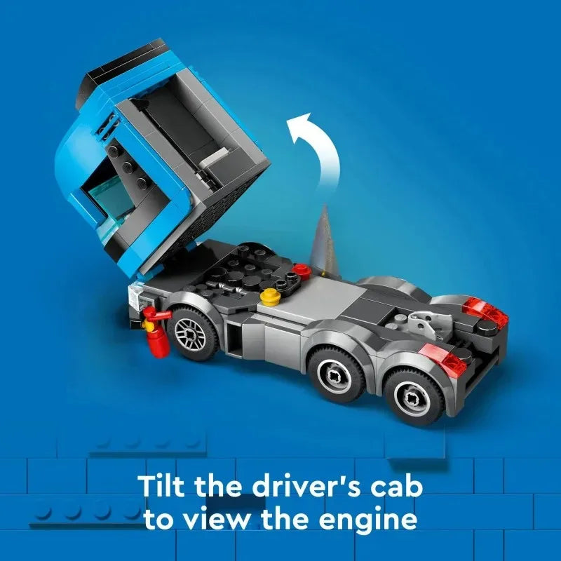 Fun Sports Car Transport Set - Double-Decker Trailer Building Blocks