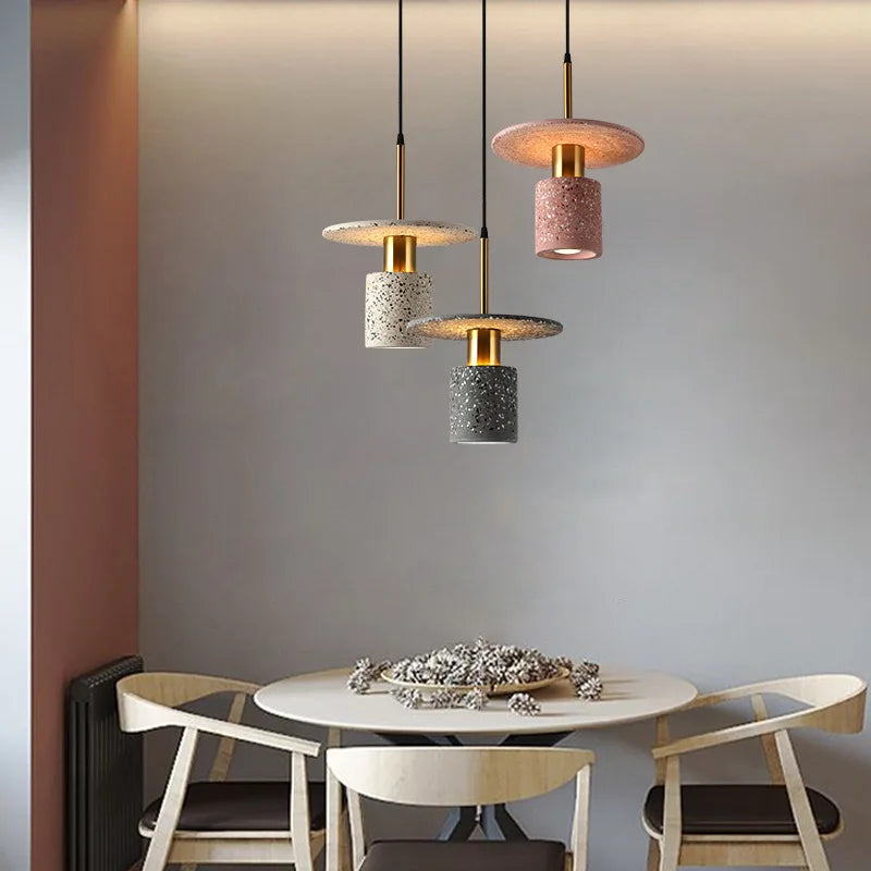 Modern Terrazzo Metal Pendant Lamp for Dining & Living Rooms