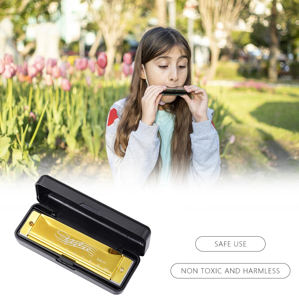 10 Hole 20 Tone Harmonica for Beginners - Portable Music Instrument