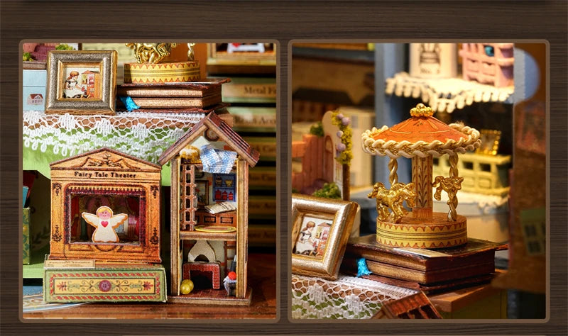 DIY Fairy-Tale Wonderhouse Wooden Miniature Dollhouse Kit with Furniture