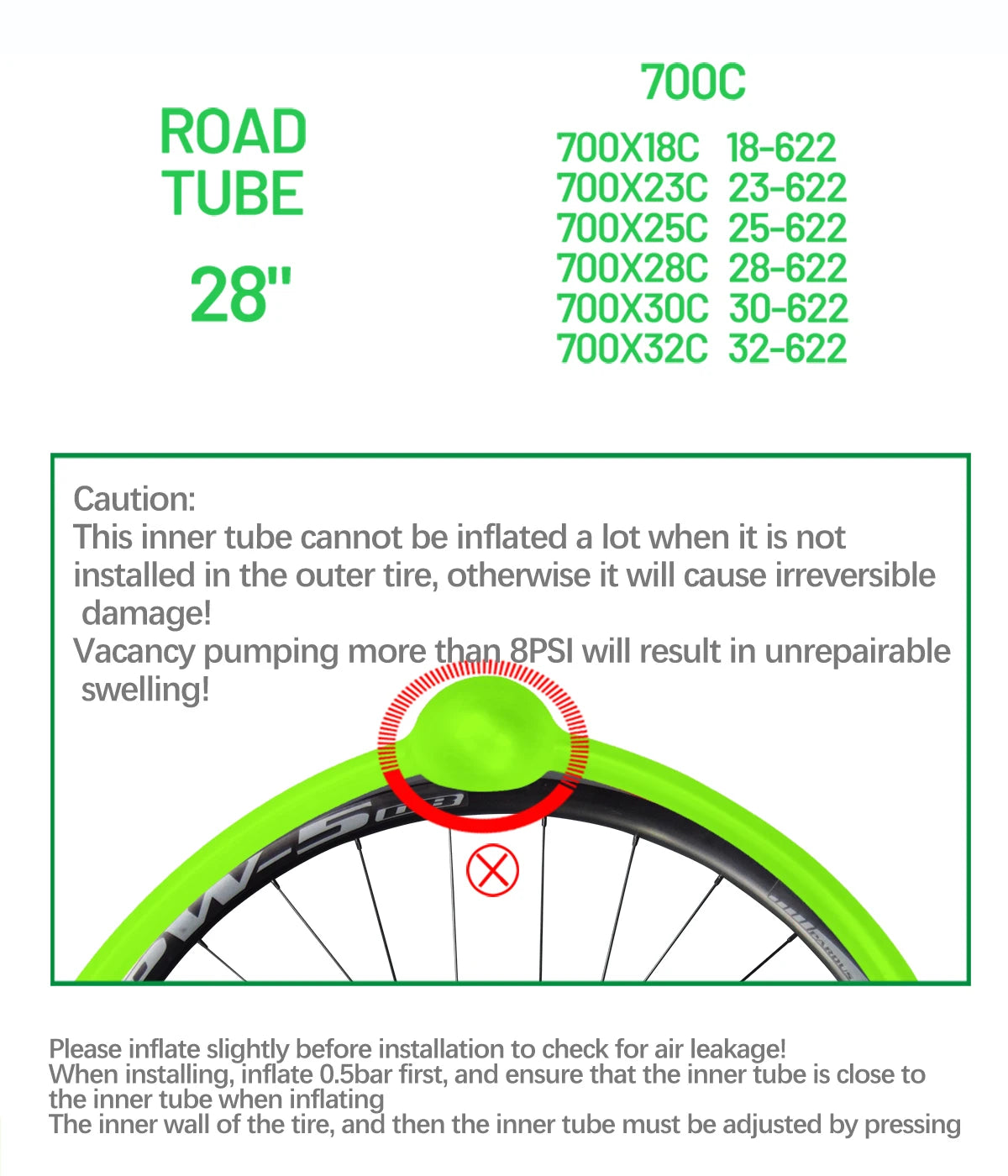 10 Pcs Ultralight TPU Bike Inner Tubes 700C - Presta Valve Compatible