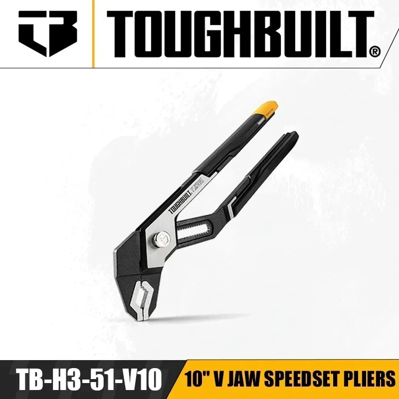 ToughBuilt SpeedSet V Jaw Pliers - 10" & 12" Versatile Hand Tools