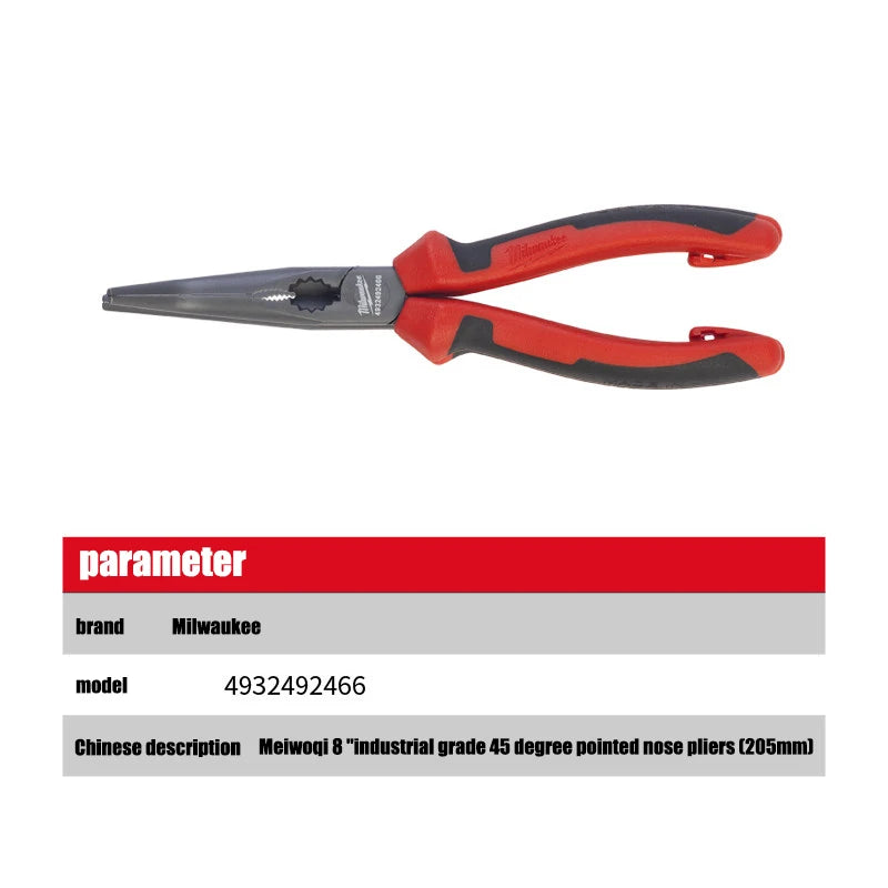 Milwaukee 8-Inch Long Nose Pliers - Heavy-Duty Precision Tools