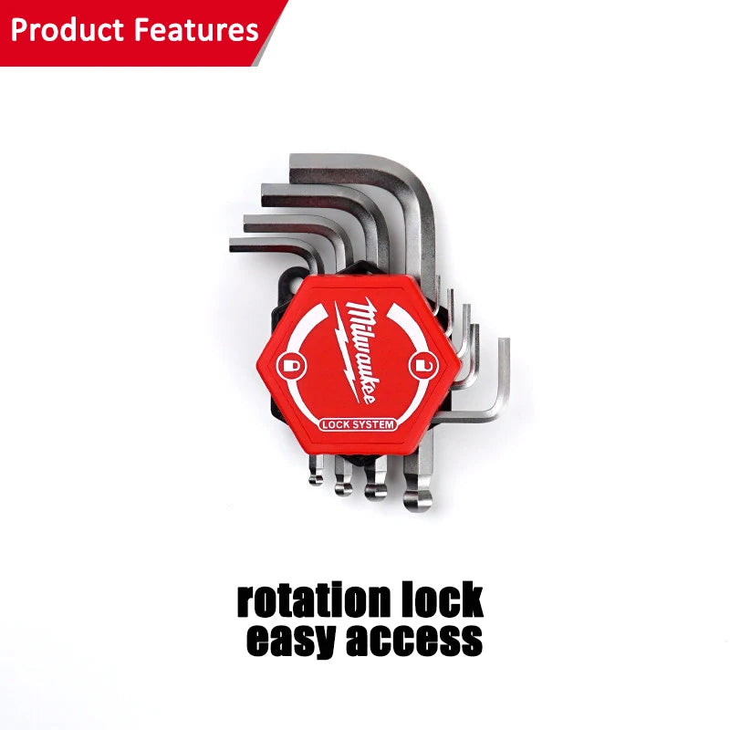 Milwaukee 9-Piece L-Shaped Hex Key Wrench Set - Compact & Versatile