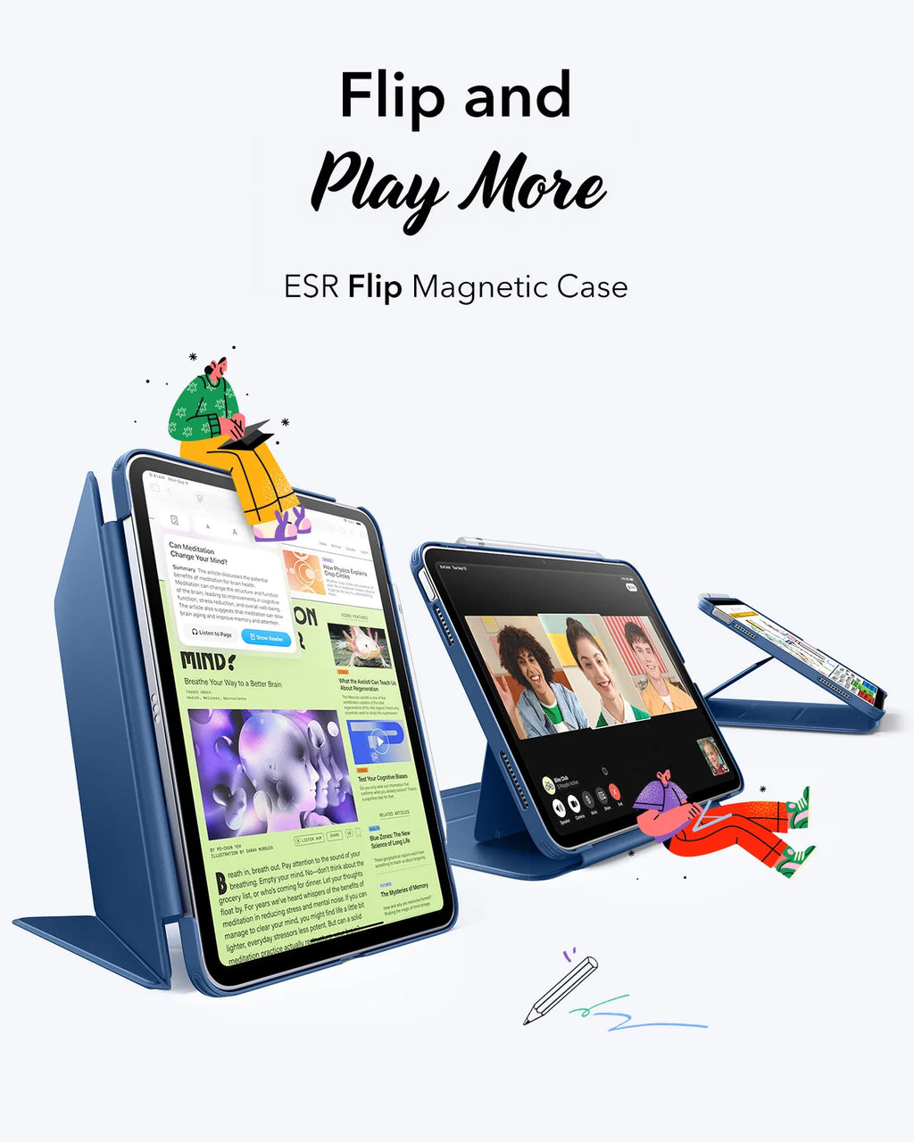 ESR iPad Case for 11th & 10th Gen - Lightweight Multi-Angle Stand