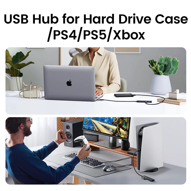UGREEN USB 3.0 Hub - 4-Port Splitter for High-Speed Data Transfer