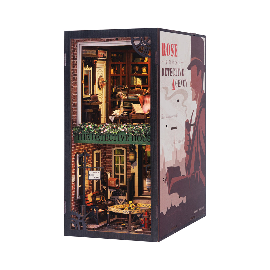 CUTEBEE LED Book Nook Dollhouse Kit with Dust Cover for DIY Enthusiasts