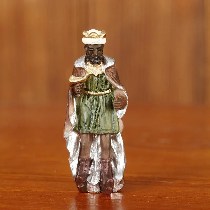 11-Piece Resin Nativity Scene Ornament Set - Spiritual Holiday Decor