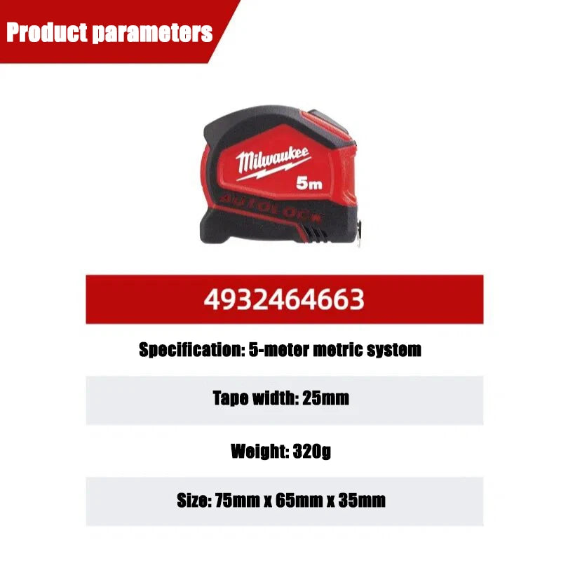 Milwaukee 5m & 8m Precision Self-Locking Tape Measure – Durable & Accurate