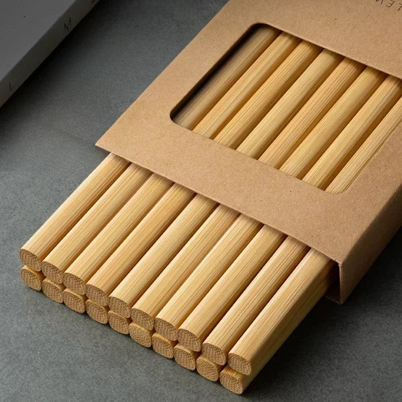 Eco-Friendly Bamboo Chopsticks Set - Unpainted & Anti-Slip - 5/10 Pairs
