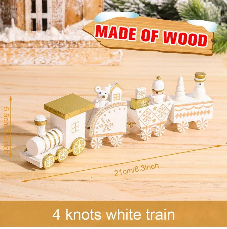 Charming Wooden Christmas Train Ornament for Festive Home Decor