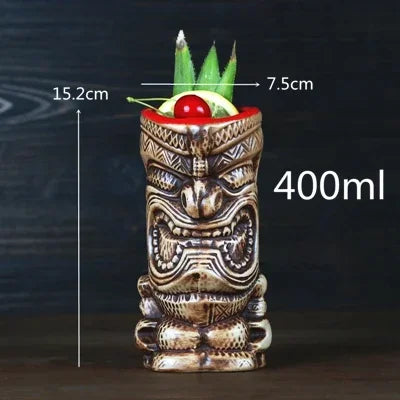 Colorful 450ml Hawaii Tiki Mug - Perfect for Cocktails & Beverages