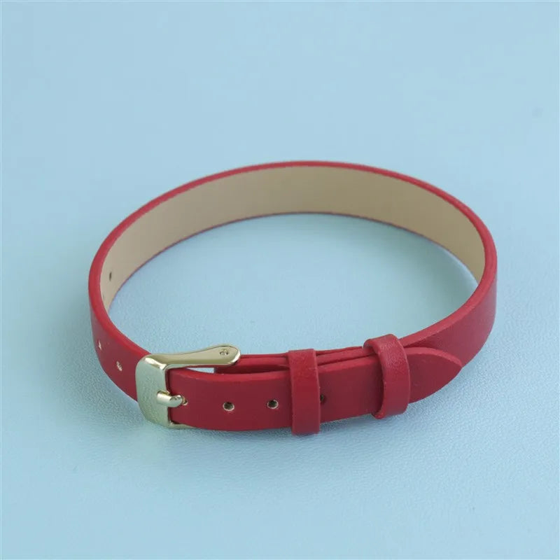 Elegant Gold Leather Watchband - Classic Minimalist Strap - 6mm, 8mm, 10mm