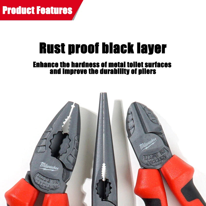 Milwaukee 3-Piece Industrial Grade Pliers Tool Set - Durable & Versatile