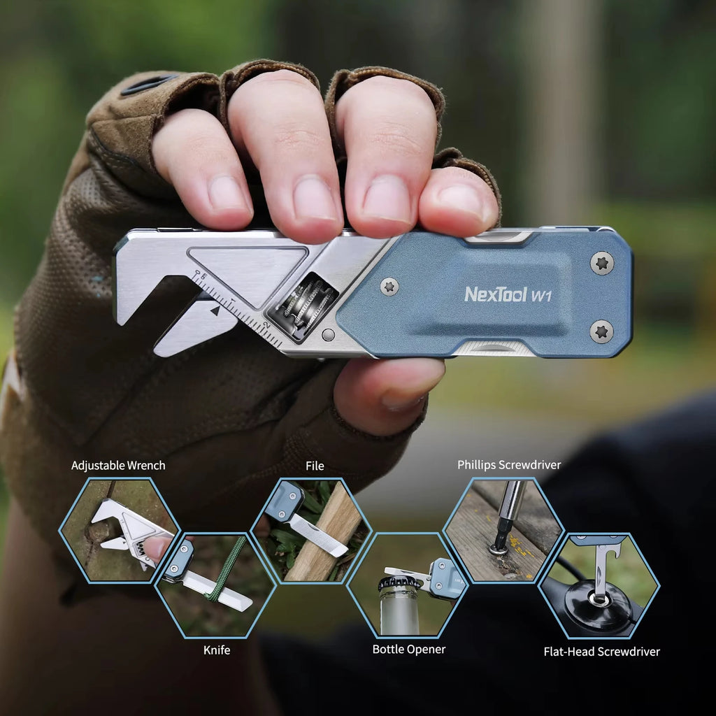 NexTool 6-in-1 Adjustable Wrench Multitool Pocket Kit
