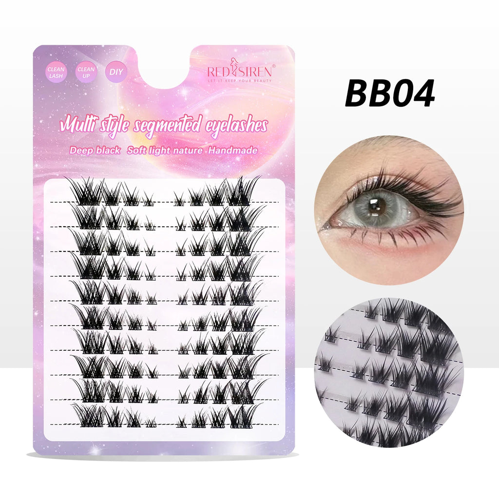 REDSIREN Cluster Lashes - 10 Rows of Natural Look Bottom Lashes