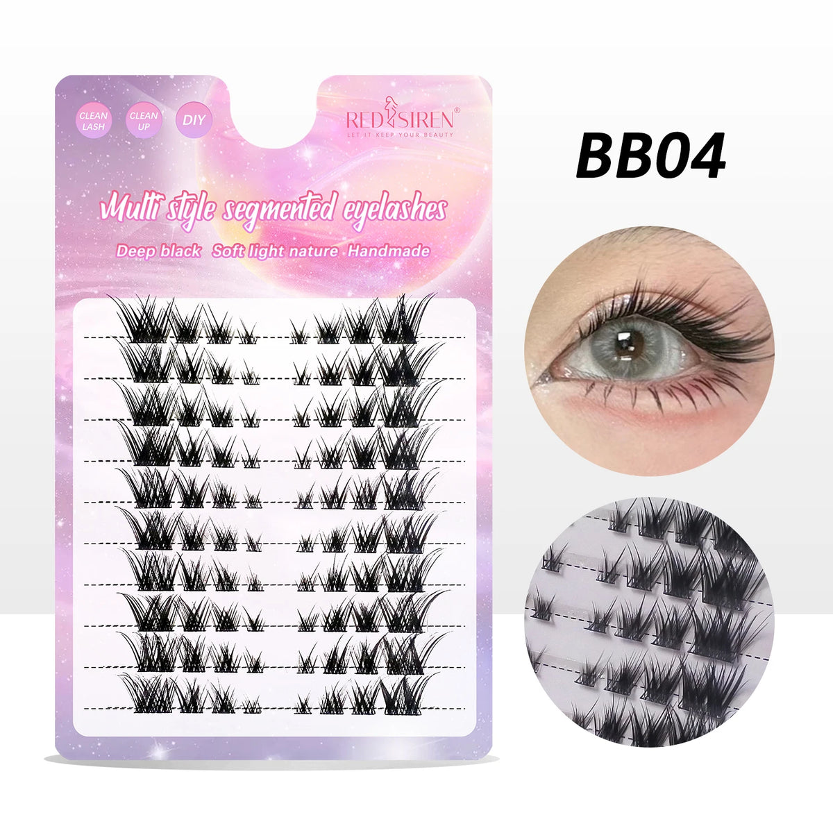 REDSIREN Cluster Lashes - 10 Rows of Natural Look Bottom Lashes