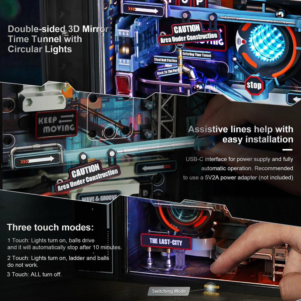 Robotime Rokr Cyberpunk Marble Run - 3D Puzzle Gaming Model